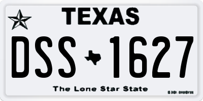 TX license plate DSS1627