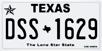 TX license plate DSS1629
