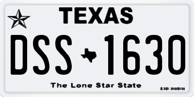 TX license plate DSS1630