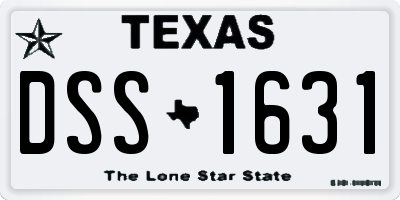 TX license plate DSS1631