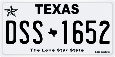 TX license plate DSS1652