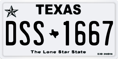 TX license plate DSS1667