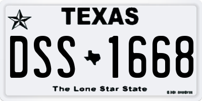 TX license plate DSS1668