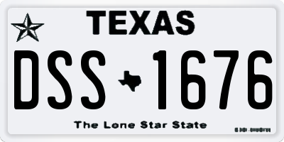 TX license plate DSS1676