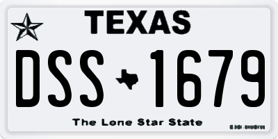 TX license plate DSS1679