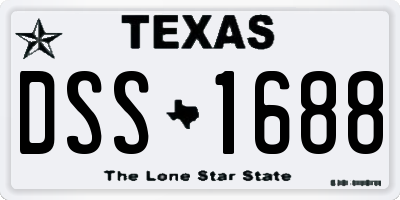 TX license plate DSS1688