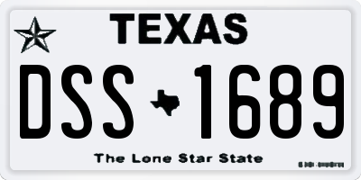 TX license plate DSS1689