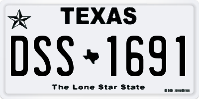 TX license plate DSS1691