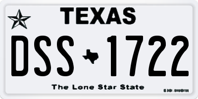 TX license plate DSS1722