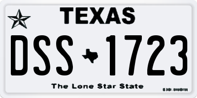 TX license plate DSS1723