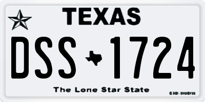 TX license plate DSS1724