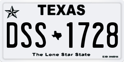 TX license plate DSS1728