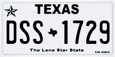 TX license plate DSS1729