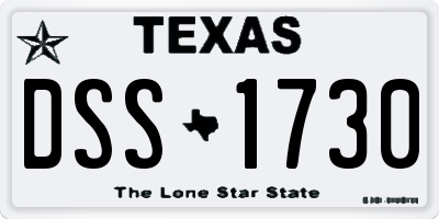 TX license plate DSS1730