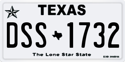 TX license plate DSS1732