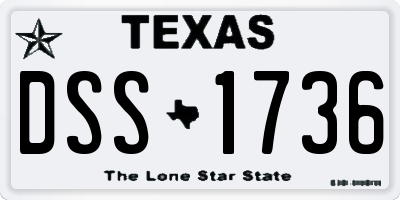 TX license plate DSS1736