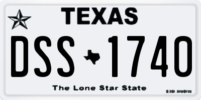 TX license plate DSS1740