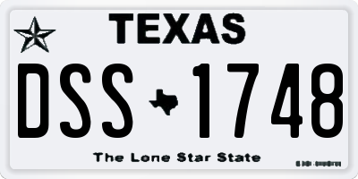 TX license plate DSS1748