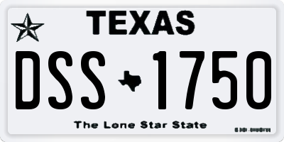TX license plate DSS1750