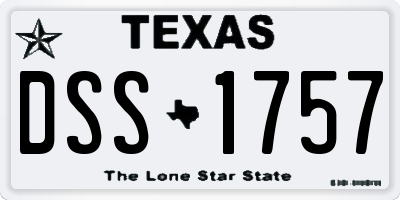 TX license plate DSS1757