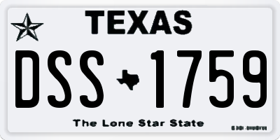 TX license plate DSS1759