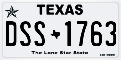 TX license plate DSS1763