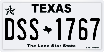 TX license plate DSS1767