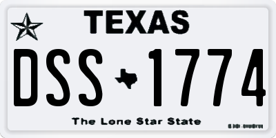 TX license plate DSS1774