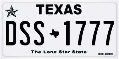 TX license plate DSS1777