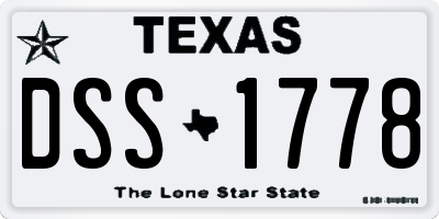 TX license plate DSS1778