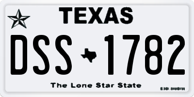 TX license plate DSS1782