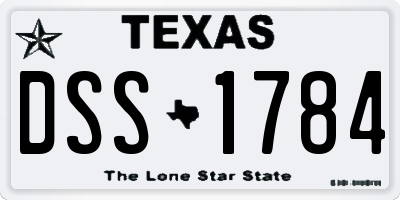TX license plate DSS1784