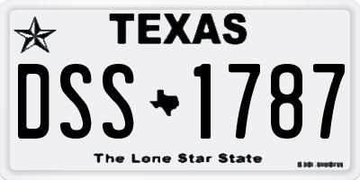TX license plate DSS1787