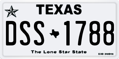 TX license plate DSS1788