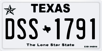 TX license plate DSS1791