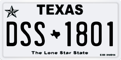 TX license plate DSS1801