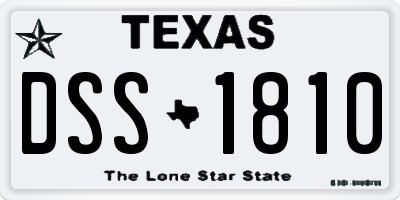 TX license plate DSS1810