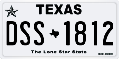 TX license plate DSS1812