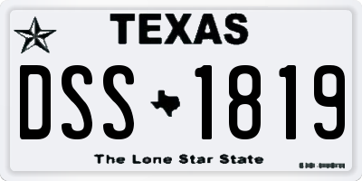 TX license plate DSS1819
