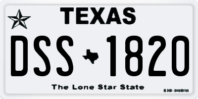 TX license plate DSS1820