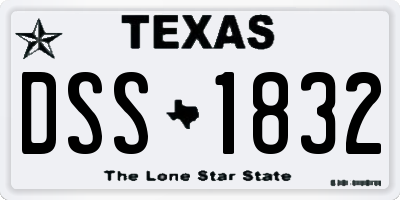 TX license plate DSS1832