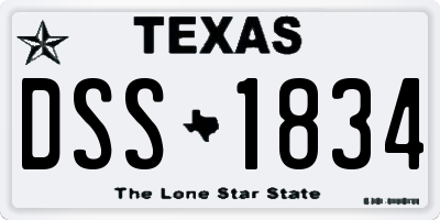 TX license plate DSS1834
