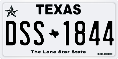 TX license plate DSS1844