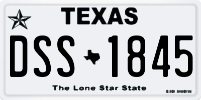 TX license plate DSS1845