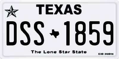 TX license plate DSS1859