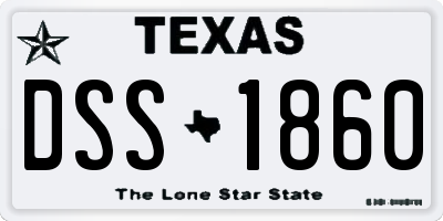 TX license plate DSS1860
