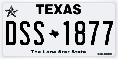 TX license plate DSS1877