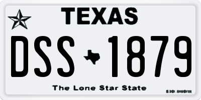 TX license plate DSS1879