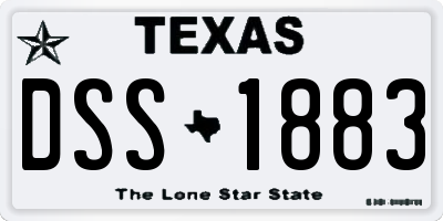 TX license plate DSS1883