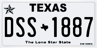 TX license plate DSS1887